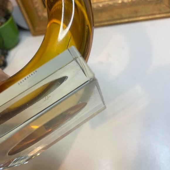 Murano Vintage Amber Art Glass LOVE KNOT Swirl Abstract Sculpture 13” Tall - Picture 8 of 10